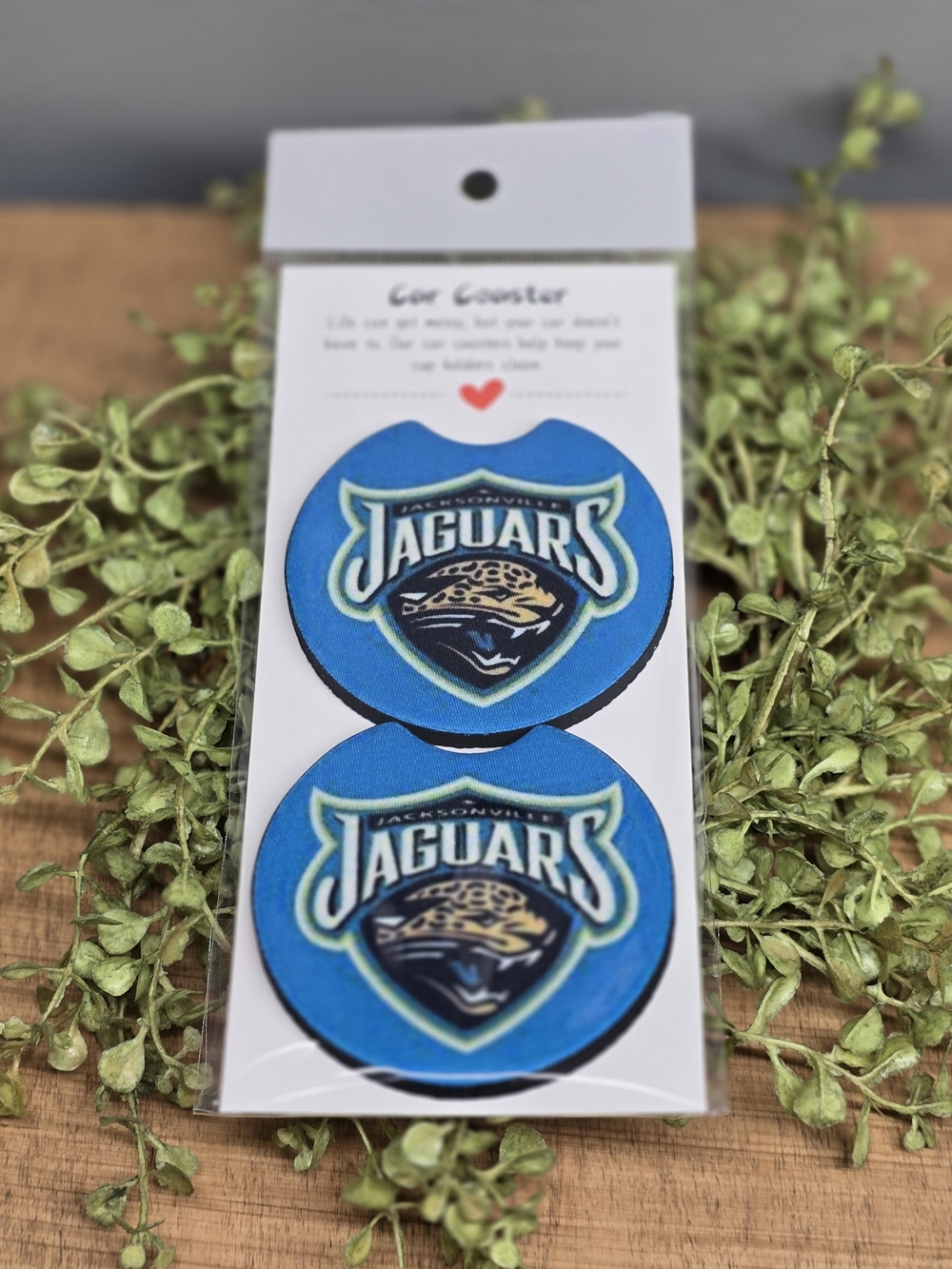 NFL Jacksonville Jaguars Blue and Black Logo Car Coasters